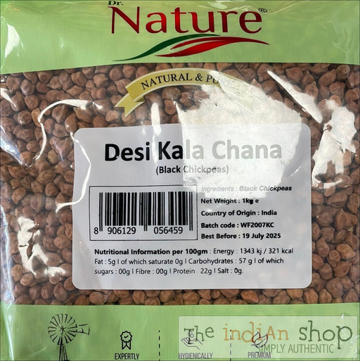 Dr Nature Kala Chana (Black Chick Peas) - 1 Kg - Lentils