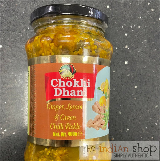Chokhi Dhani Ginger Lemon and Green Chilli Pickle - 400 g