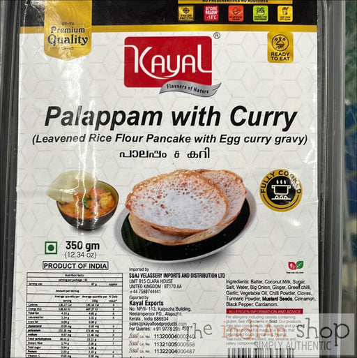 Kayal Palappam with Egg gravy Curry - 350 g - Frozen Ready to Eat