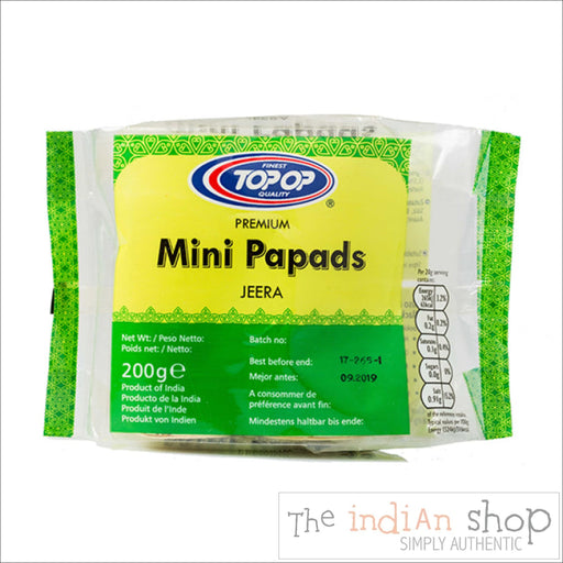 Top Op Mini Pappadoms Jeera - 200 g - Appallams