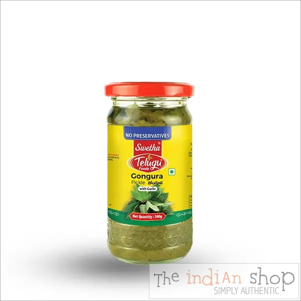 Telugu Foods Gongura (with Garlic) Pickle - 300 g - Pastes