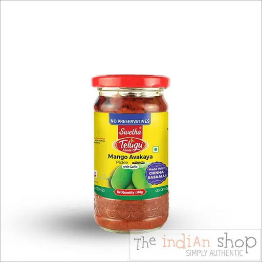 Telugu Foods Mango Avakaya (with Garlic) Pickle - 300 g - Pastes