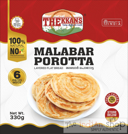 Thekkans Malabar Porotta - 330 g - Frozen Indian Breads