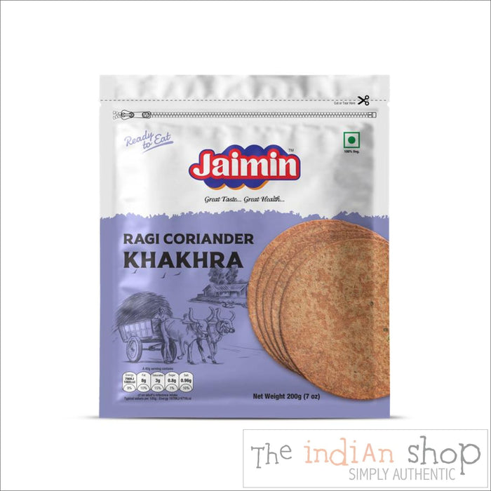 Jaimin Ragi Coriander Khakhra - 200 g - Snacks