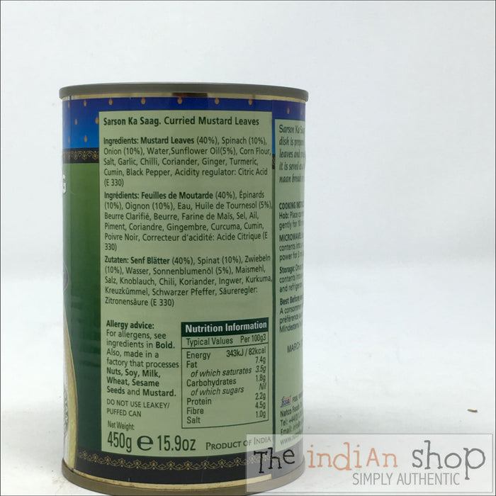 Natco Sarson Ka Saag - 450 g - Canned Items