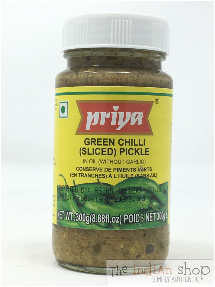 Priya Green Chilli (Sliced ) Pickle - 300 g - Pickle