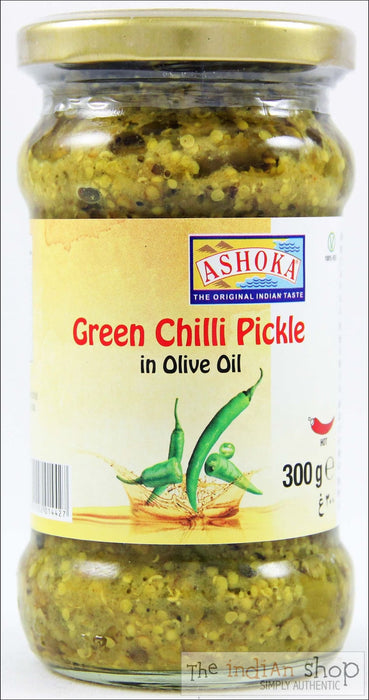 Ashoka Green Chilli Pickle in Olive Oil - 300 g - Pickle