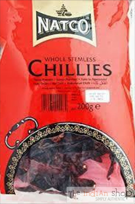 Natco Whole Round Chillies Stem Cut - 25 g - Spices