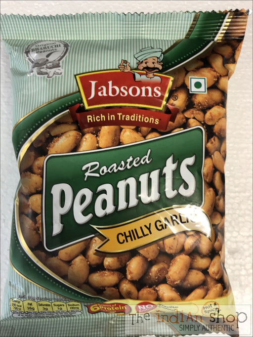 Jabsons Roasted Peanuts Chilly Garlic - 140 g - Snacks