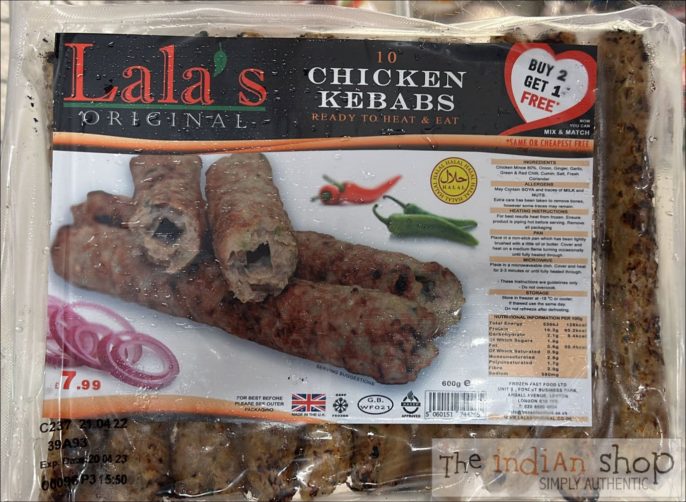 Lala’s Frozen Chicken Kebab - 600 g - Frozen Non Vegetarian Food