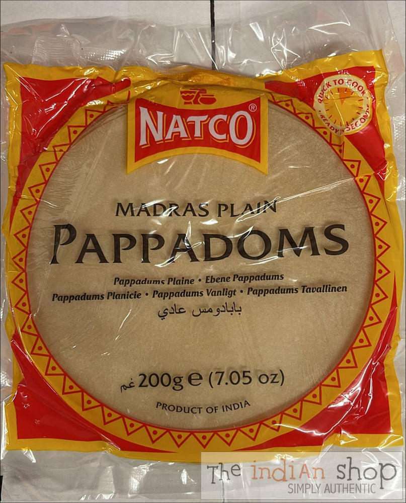 Natco Plain Pappadoms Madras - 6” - 200 g - Appallams