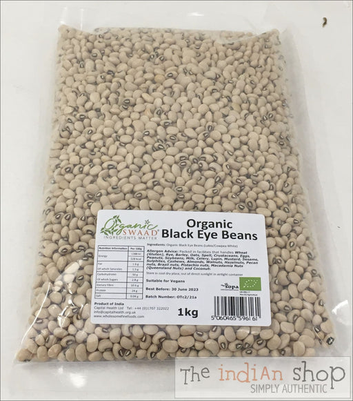 Organic Swaad Black Eye Beans (Cow Pea) - 1 Kg - Lentils