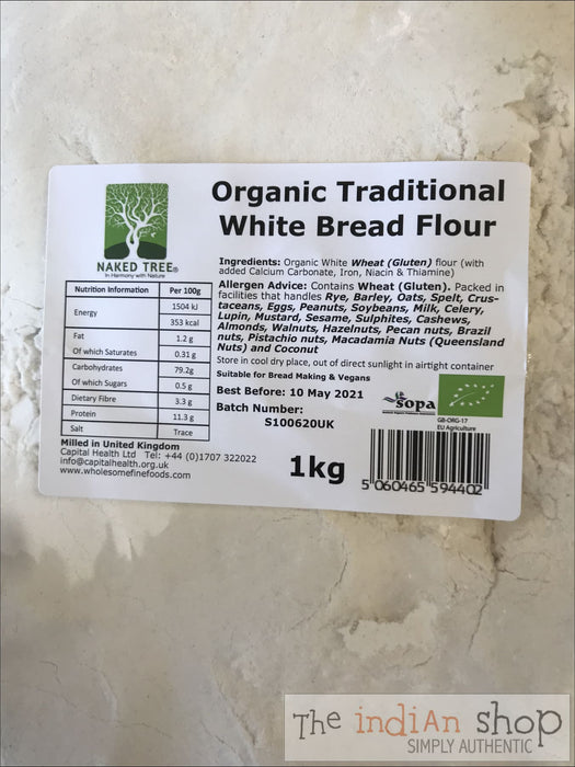 Organic Traditional White Bread Flour - 1 Kg - Atta