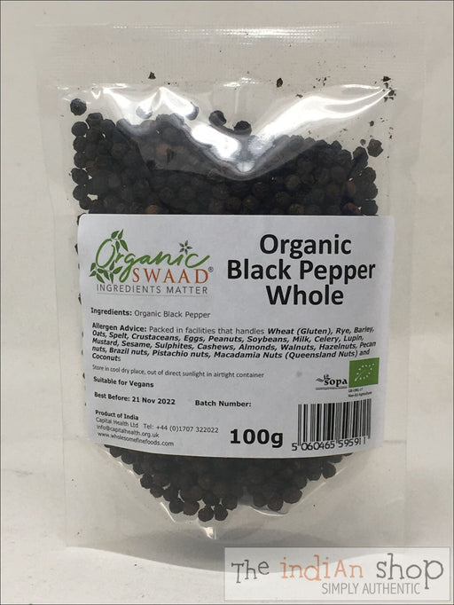 Organic Swaad Black Pepper Whole - 100 g - Spices