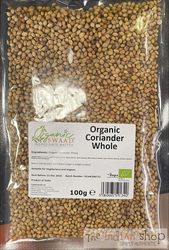 Organic Swaad Coriander Seeds (Dhana) - 100 g - Spices