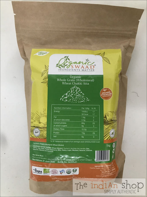 Organic Swaad Organic Wholemeal Wheat Flour (Chakki Atta) - Atta