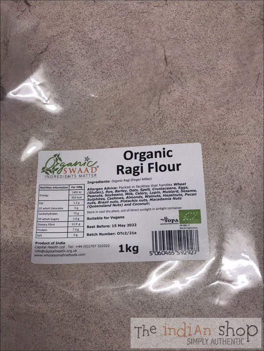 Organic Swaad Finger Millet (Ragi) Flour - 1 Kg - Other Ground Flours