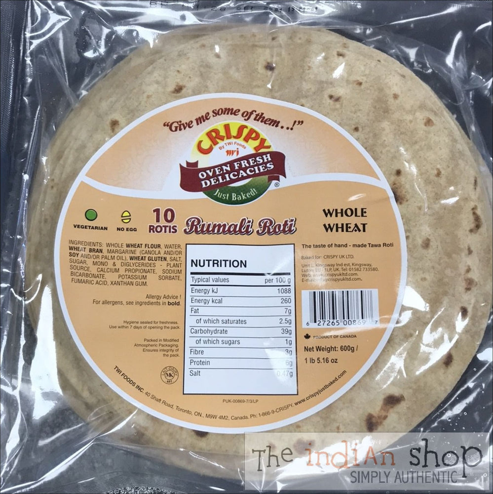 Crispy Rumali Roti (whole wheat) - 600 g - Non Frozen Chapathis/Rotis