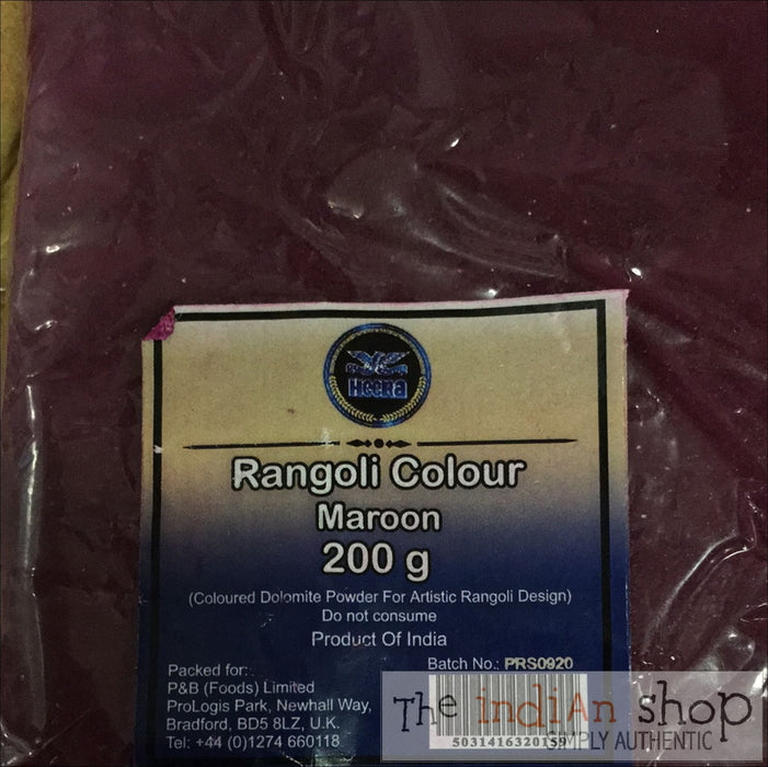 Heera Maroon Rangoli Colour - 200 g - Pooja Items