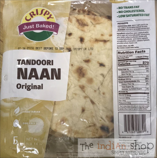 Crispy Tandoori Naan (White) - 500 g - Non Frozen Chapathis/Rotis