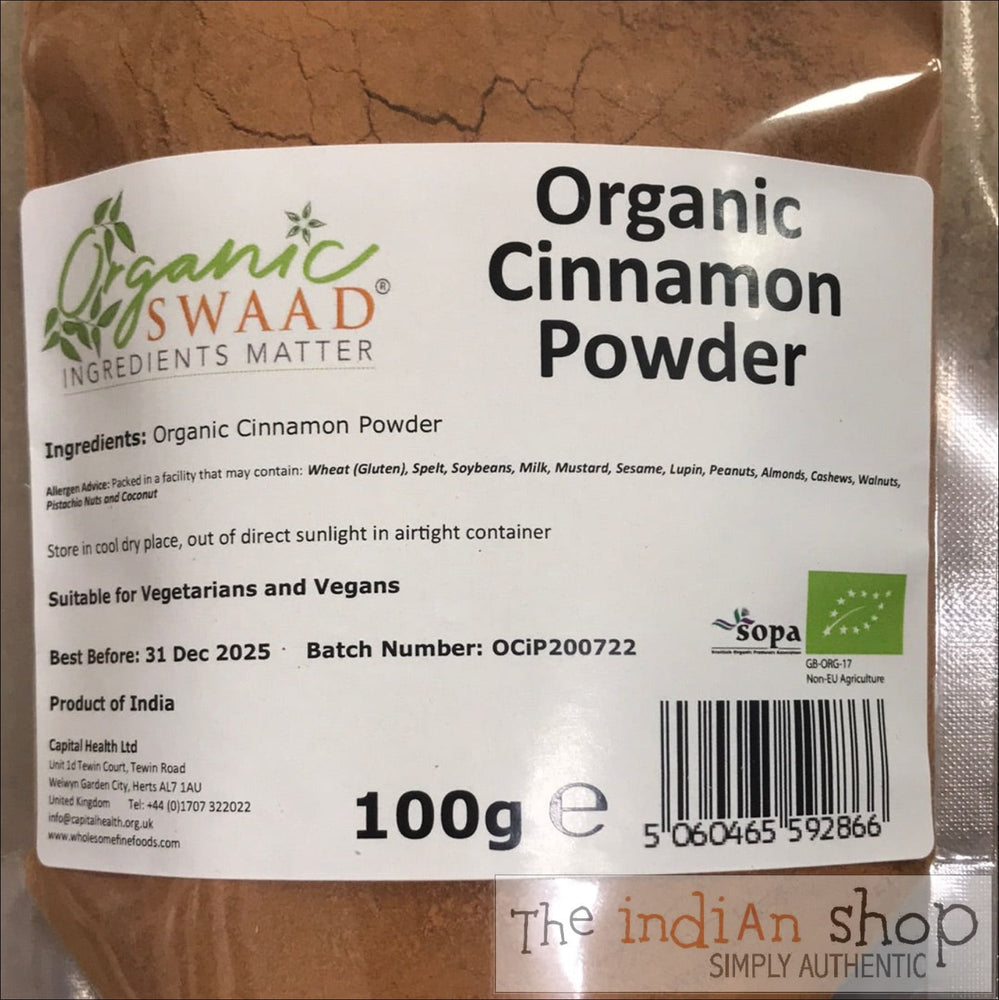 Organic swaad Cinnamon Ground (Dalchini) - 100 g - Spices