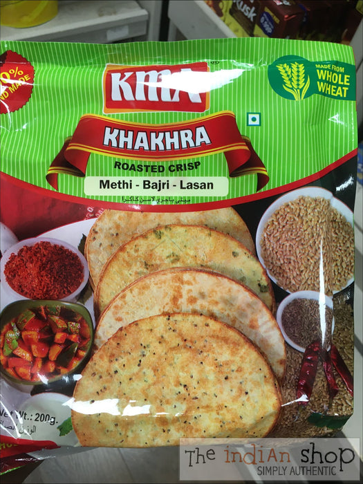 KMA Methi Bajri Lasan Khakhra - 200 g - Snacks