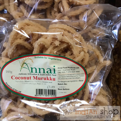 Annai Coconut Murukku - 160 g - Snacks