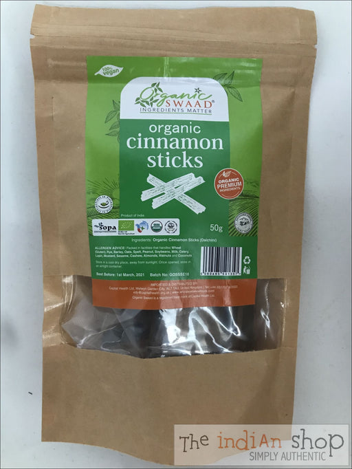 Organic Swaad Cinnamon Sticks (Dalchini) - Spices