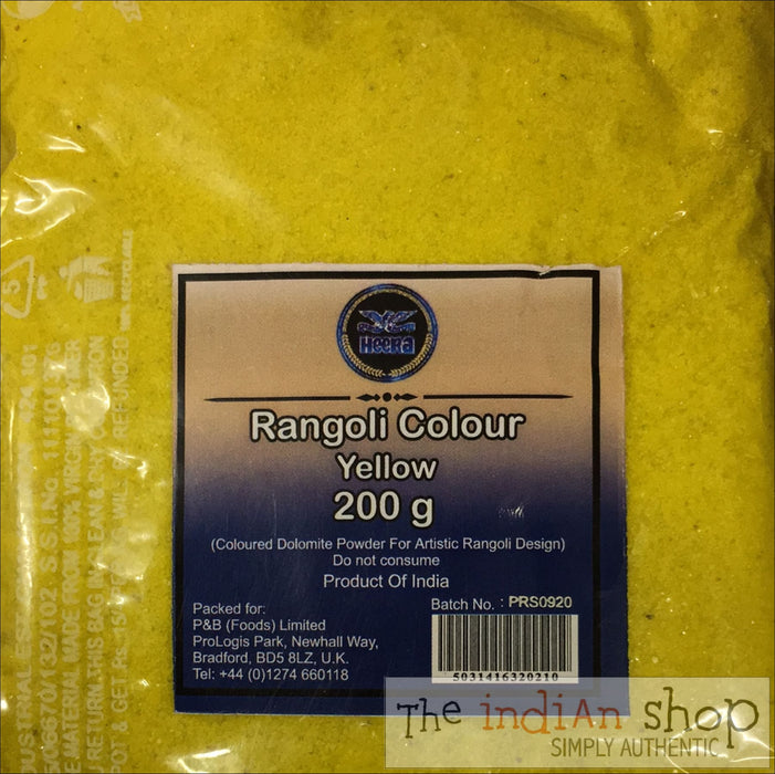 Heera Yellow Rangoli Colour - 200 g - Pooja Items