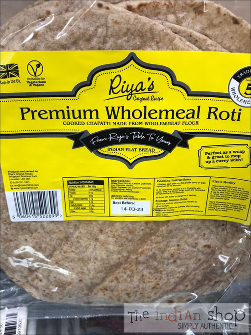 Riya’s Wholemeal Chapati - 200 g (5 pieces) - Non Frozen Chapathis/Rotis