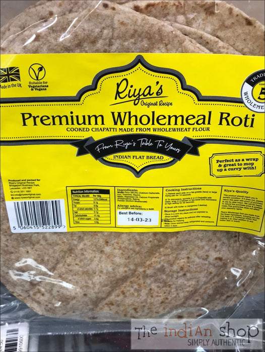 Riya’s Wholemeal Chapati - 200 g (5 pieces) - Non Frozen Chapathis/Rotis