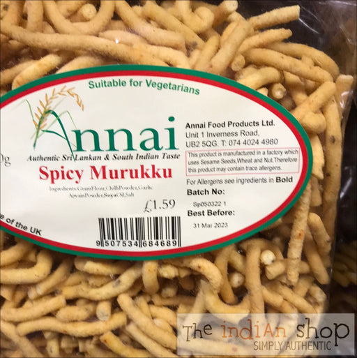 Annai Spicy Murukku - 170 g - Snacks