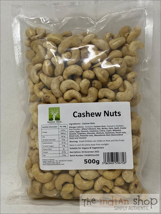 Naked Tree Cashew Nut (W320) - 500 g - Nuts and Dried Fruits