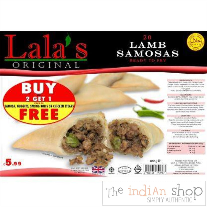 Lala’s Frozen Lamb Samosa - 630g - Frozen Non Vegetarian Food