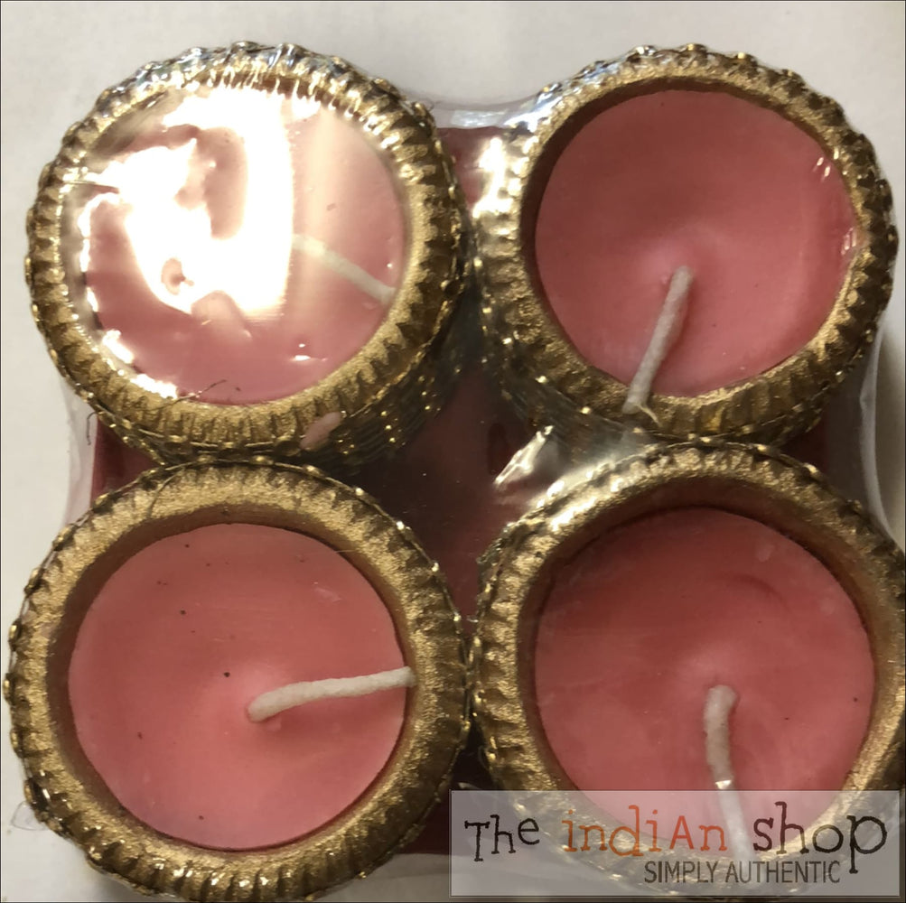Small Wax Diyas Chain (pack of 4) - Pack of 4 - Pooja Items