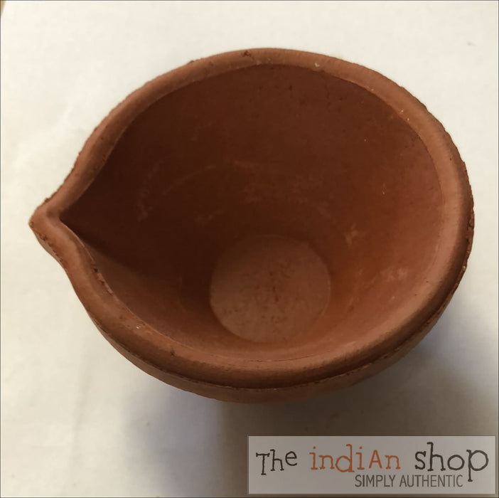 Single Mouth Circle Shaped Diyas - 1 piece - Pooja Items