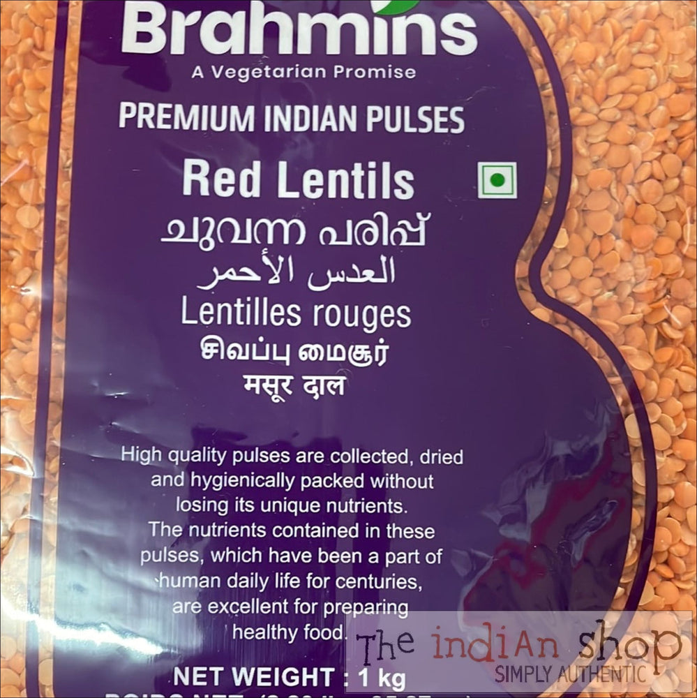 Brahmins Red Lentils - 1 Kg - Lentils