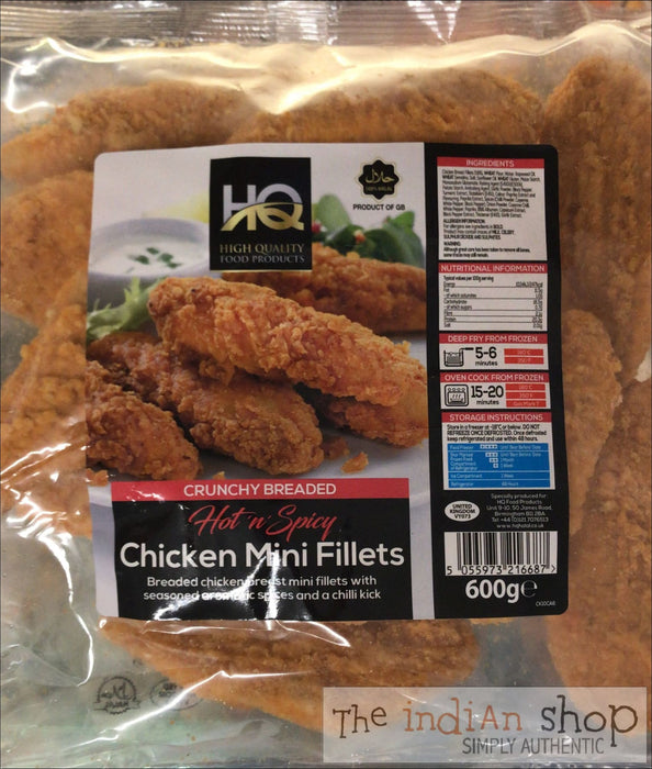 HQ Hot & Spicy Chicken Mini Fillets - 600 g - Frozen Non Vegetarian Food