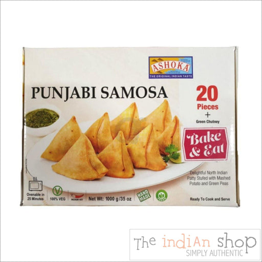 Ashoka Punjabi Samosa with Green Chutney - 1000g - Frozen Snacks