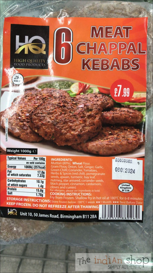 HQ Meat Chappal Kebabs - 1000 g - Frozen Non Vegetarian Food